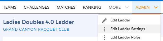 Ladder Settings Menu