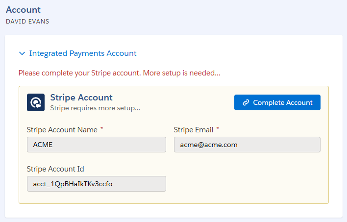 Integrated payment finish setup
